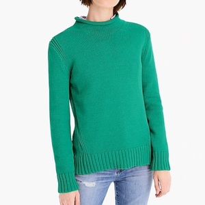 NWT J Crew 1988 roll neck sweater S. Dublin Green